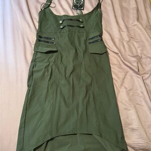 Killstar Olive Green Military Style Dress